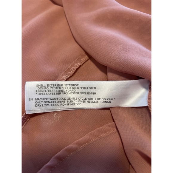 Band Of Gypsies Blouse M Pink Blush Tunic Sheer Angel 3/4 Sleeve Tied Flowy NWT - Picture 6 of 8